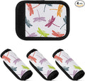 4 PC Luggage Handle Wrap Luggage Handle Covers Tags for Suitcase Bags Travel Luggage Handle Identifier Gripper Dragonfly Colorful