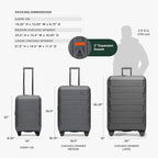 Traveler's Choice Pagosa Hardshell Expandable Luggage with Spinner Wheels, Gray, 3-Piece Set (22/26/30)