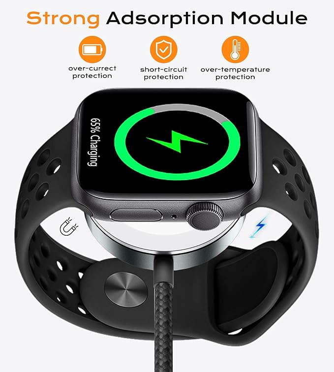 Temdan for Travel Vacation Essentials,3 in 2 USB C Cable for Apple Watch Charger/iPhone 17 Charger/Lightning,Multi Charging Cable Cord,Camping Essentials,Designed for iWatch &iPhone 16-12-6FT Black