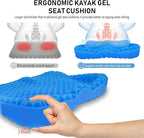 NEW-Vi Anti-Slip Kayak Seat Cushion - Double Thicken Gel Boat Cushion, Waterproof Kayak Gel Seat Cushion, Coccyx Sciatica Pain Relief, Kayak Accessories for Fishing, Kayak Fishing Accessories