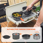 ONLYFIRE OUTDOOR LIVING Portable Camping stove 2-Burner, Propane Gas Stove with Foldable Legs, Camp Stove for Camping, Patio, Backyard, Picnic, Tailgating, RV, BBQ, GS331 Off-white