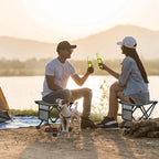 KABOER 2 Pack Folding Camping Stool Portable Outdoor Camping Chair for Fishing BBQ Hiking Gardening and Beach,Travel with Carry Bag(Grey)