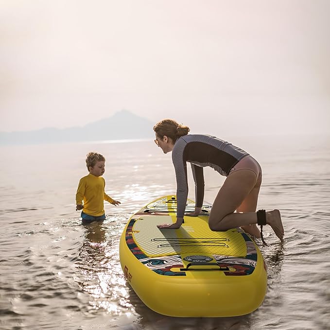 ABBOARD Inflatable Stand Up Paddle Boards - Extra Wide Fishing Paddleboard,Cool Design,Ultra Stable Standup SUP,5 Handles,15 D-Rings, Camera Mount,10L Dry Bag,100L Backpack, Youth/Adults