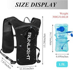 Running Vest for Women Men Lightweight Hydration Backpack Pack with 1.5L Water Bladder Bag Hydro Daypack for Hiking,Trail,Skiing,Camping,Cycling,Race,Marathon