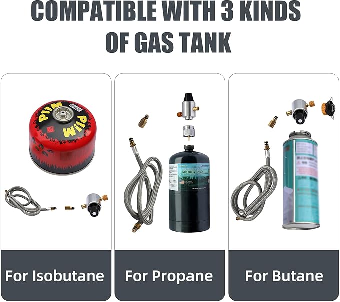 Propane Camping Stove with Carrying Case & Ignition Portable Gas Stove for Outdoor Camping BBQ Hiking