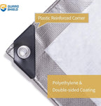 GUARD SHIELD Tarp 20x20 Feet Waterproof Grey/Silver Tarps 8Mil Multi Purpose UV Resistant Cover for Outdoor,Camping,Tent,Boats
