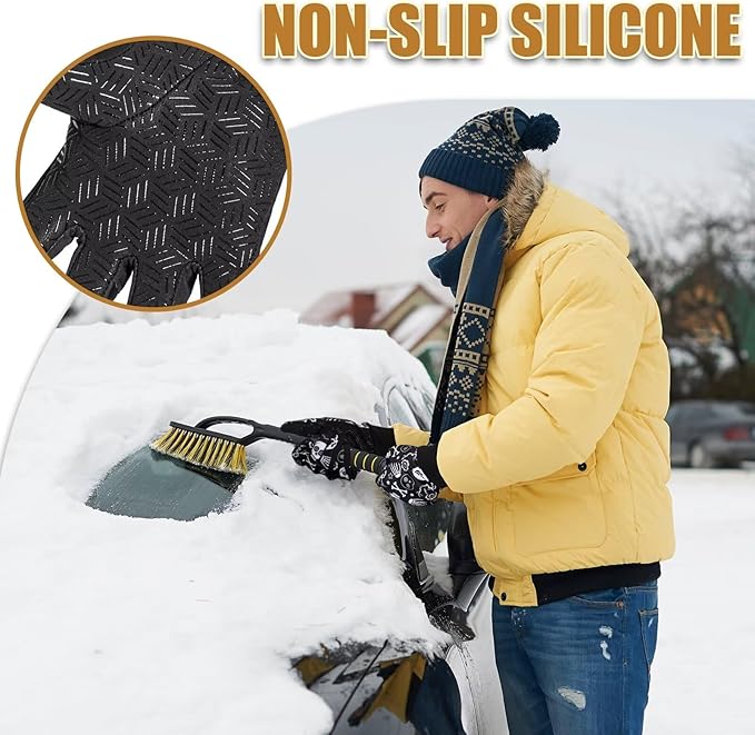 Pixel Panda Running Gloves for Men, Winter Warm Bike Glove for Smart Phone Texting with Non-Slip Silicone Gel - Thermal Windproof and Waterproof for Running, Cycling, Driving