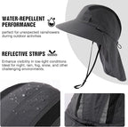 TOP-EX M/L/XL/XXL Unisex Mens Sun Hat with Neck Flap Sunglass Lock UPF 50 Wide Brim Fishing Hats Waterproof & Packable