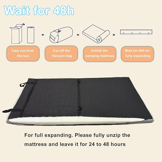Foam Camping Mattress - Portable Roll Up Sleeping Pad for Car, Tent, Cot & Floor - Waterproof, Comfortable & Compact with Travel Bag