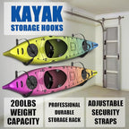 UNITEDPOWER Kayak Storage Racks, Heavy Duty Garage Hangers, Jumbo Wall Hooks for Canoe, Ladder, Bicycle, Folding Chairs, Surfboard, Snowboard, Hose and Tools