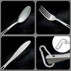 2 set Camping utensil and silverware of ultra light 4 in 1 camping utensil set of spoon fork knife combo for 2 persons use for camping,hiking,RV traveling as outdoor cooking and dining