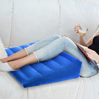 Inflatable Wedge Pillow, Portable Travel Wedge Pillow, Fast Inflation & Deflation Inflatable Wedge Pillows for Travel, Blow Up Sleeping Back Knee Bed (Blue)