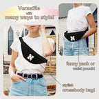 MAXTOP Large Crossbody Fanny Pack with 4-Zipper Pockets,Gifts for Enjoy Sports Festival Workout Traveling Running Casual Hands-Free Wallets Waist Pack Phone Bag Carrying All Phones