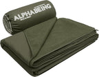 AlphaBeing Waterproof Outdoor Blanket with Merino Wool, Extra Thick Warm, Windproof, Packable Stadium Blankets for Cold Weather, Camping Gift, Pet, Car, Picnic, Concerts, 79" x 59", Olive