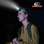 Mossy Oak 600 Lumens Rechargeable Headlamp, Lightweight LED Headlight with White & Red Light, Waterproof Head Lamp with Non-Slip Band, Dimmable & Memory Function for Camping, Running, Hiking, Outdoor