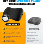 Hikenture Camping Pillow with Removable Cover - Ultralight Inflatable Pillow for Neck Lumbar Support - Upgrade Backpacking Pillow - Washable Travel Air Pillows for Camping, Hiking, Backpacking