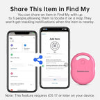 Air Tracker Tag-1 Pack [Apple MFI Certified], Smart Bluetooth Tracker Works with Apple Find My (iOS Only, Not for Android), Key Finder and Item Locator Smart Tag for Keys, Luggage, Backpack(Magenta)