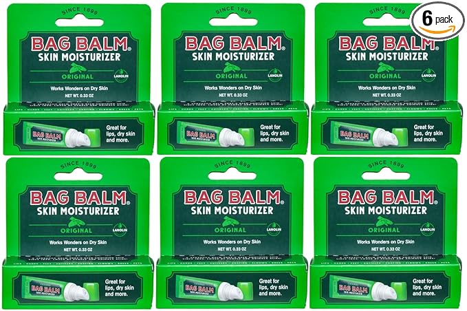 Bag Balm Original On-the-Go Lip Balm Tubes for Chapped Lips, Dry Hands, Skin Irritations and More - 0.33oz, 6 Pack