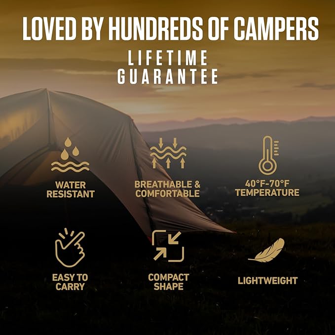 VENTURE 4TH Backpacking Sleeping Bag – XXL, Double and Single Sizes - Lightweight Warm & Cold Weather Sleeping Bags for Adults, Kids & Couples – Ideal for Hiking, Camping & Outdoor Adventures