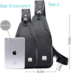 Small Sling Bag Crossbody Backpack Over the Shoulder Bag for Men Women Travel Outdoors, Lightweight Chest Pack (Large,Black)