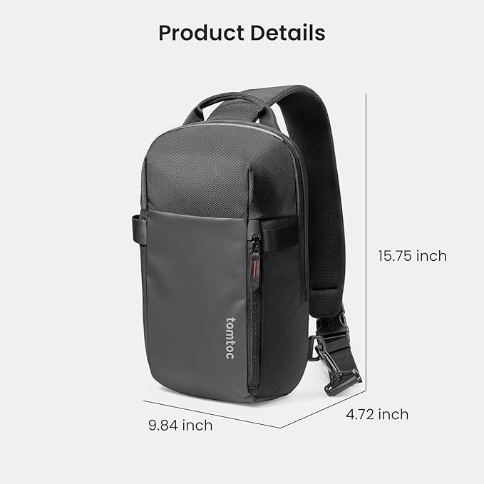 tomtoc 7L Sling Backpack Crossbody Bag for Men Women, EDC Daypack Chest Shoulder bag for 14-inch MacBook Pro M5, 13" MacBook Air/Pro, 13'' iPad Pro M5/iPad Air M3, Organized, Daily Use, Work, Travel-S