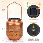 Birthday Gifts for Women Mom Grandma Solar Lantern Outdoor Waterproof, Gardening Gifts for Women, Bee Garden Decor Hanging Solar Lights Yard Decorations Outdoor, Backyard, Patio, Porch