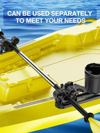 Doubleheader with Dual Kayak Paddle Holder, Kayak Paddle Holder with Two Security Tethers, Multi-Functional Dual Head Kayak Track Mount Accessories - Kayak Oar/Fishing Net/Gaff Holder for Fishing