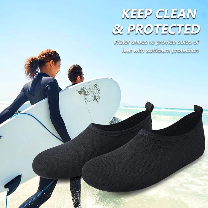 Deevike Water Shoes for Women Men Barefoot Quick-Dry Aqua Socks Slip-on for Beach Swim Surf Yoga Exercise