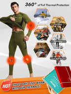 romision Thermal Underwear for Men Long Johns Fleece Lined Hunting Gear Bottom Top Set Base Layer for Cold Weather Gift