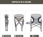 EVER ADVANCED Lightweight Folding Directors Chairs Outdoor, Aluminum Camping Chair with Side Table and Storage Pouch, Heavy Duty Supports 350LBS