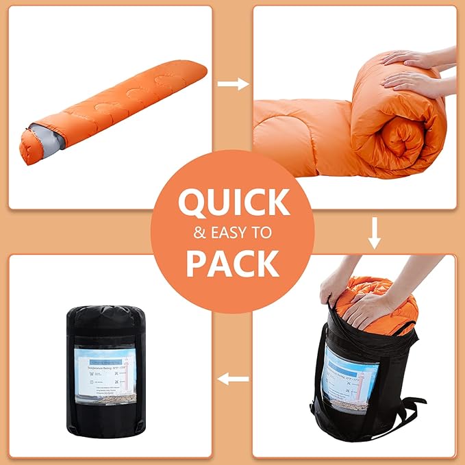 Sleeping Bags for Adults,Kids & Girls-Warm & Cold Weather Lightweight Waterproof Sleeping Bag Backpack with Compact Bag,Great for 3-4 Seasons Hiking,Camping and Outdoor