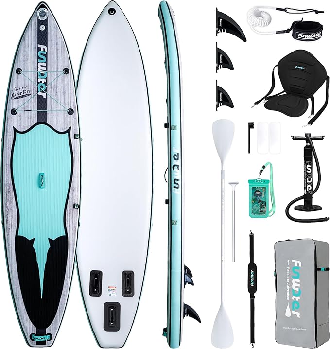 FunWater Inflatable Stand Up Paddle Board 10'/10'6"/11'/11'6" Paddle Board for Adults & Youth, Paddleboards Inflatable with Premium SUP Accessories, Wide Stable, Non-Slip Comfort Deck