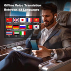 IAMJOY Language Translation Earbuds, 163 Language & Accents Two-Way Translator Device Built-in 6 Mics, 42dB Hybrid Dual Noise Cancelling Earbuds for Travel Business Learning, White