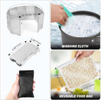 Odoland 3500W/6800W Windproof Camp Stove Camping Gas Stove with Windscreen, Fuel Canister Adapter, Piezo Ignition for Outdoor Backpacking Hiking and Picnic