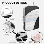 10 Set Compression Packing Cubes, Lightweight Travel Essentials, Stretchable Expandable Storage Bags, Compression Bags for Travel Accessories Luggage Storage Set (10 Pcs, Black)