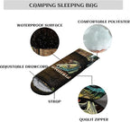 Sleeping Bags for Adults and Kids，3D Printing Camping Sleeping Bag for Girls Boys Lightweight Waterproof Cold/Warm 3-Season，Outdoor Travel with Compression Bags