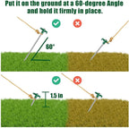 Tent Stakes, 10PCS Heavy Duty Tent Stakes Pegs, Outdoor Camping Windproof Professional Ground Stakes, Metal Tent Pegs for All Kinds of Ground, Specially Designed for Tent Canopies