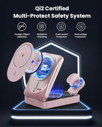 3-in-1 Wireless Charger Charging Station for iPhone, Qi2 Certified 15W Fast Charging Foldable Magnetic Charger Stand with 30W USB C Adapter for MagSafe iPhone 16/15/14/13/12, Apple Watch, AirPods