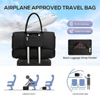 Travel Weekender Duffle Bag for Women - Overnight Bag with Shoe Compartment Carry on Bag with Toiletry Bag Gym Duffel Bag with Wet Pocket Hospital Bags for Labor and Delivery 3 Pcs Set Black