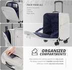 Verage Underseat Carry On Luggage with Spinner Wheels (Cloud Gray, 14.5-Inch Plus Underseat Pro)