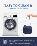 Inflatable Sleeping Pad for Camping, Extra-Thick 4.75 Inch Air Mattress with Soft Cotton Top, Machine Washable, Family Lightweight 4-Season Pad for Camping, Traveling & Hiking, Blue