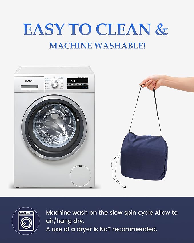 Inflatable Sleeping Pad for Camping, Extra-Thick 4.75 Inch Air Mattress with Soft Cotton Top, Machine Washable, Family Lightweight 4-Season Pad for Camping, Traveling & Hiking, Blue