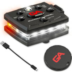 Guardian Angel Micro Series Safety Lights, (All White Front & Orange Rear) | Rechargeable, Magnetic & Hands-Free Wearable LED Flashlight for Dog Walking, Cycling, Hiking, Camping & Fishing