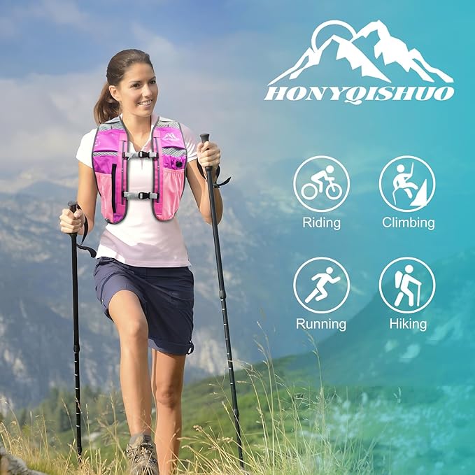 Hydration Vest Pack Backpack, Running Vest for Women Men Adjustable Chest Straps Running Hydration Vest for Trail Hiking