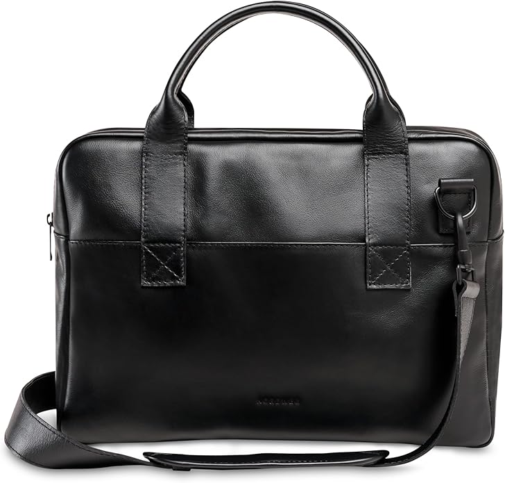 Nordweg Nomad Leather Briefcase NW080A – Leather Bag for Work & Travel – Fits 15.6” Laptop – Minimalist, Durable, Elegant
