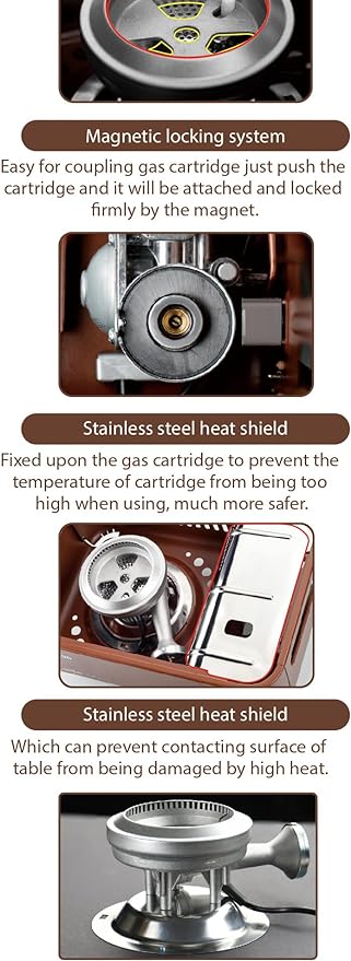 Maxsun Latte Series Mini Gas Stove with Magnetic Locking System (Choco)