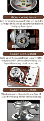 Maxsun Latte Series Mini Gas Stove with Magnetic Locking System (Choco)