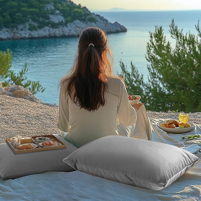 Small Gel Memory Foam Camping Pillow Travel - Contoured Support -Compressible Pillow Ideal for Backpacking, Camping, Travel, Car, Airplane,Office Nap