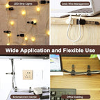 100Pcs Adhesive Cable Management Clips with 50Pcs Zip Ties, Adjustable Nylon Cable Strap Ties Wire Clips Clamps Organizer, Extra Screw & Hole - 3.35 Inch Black