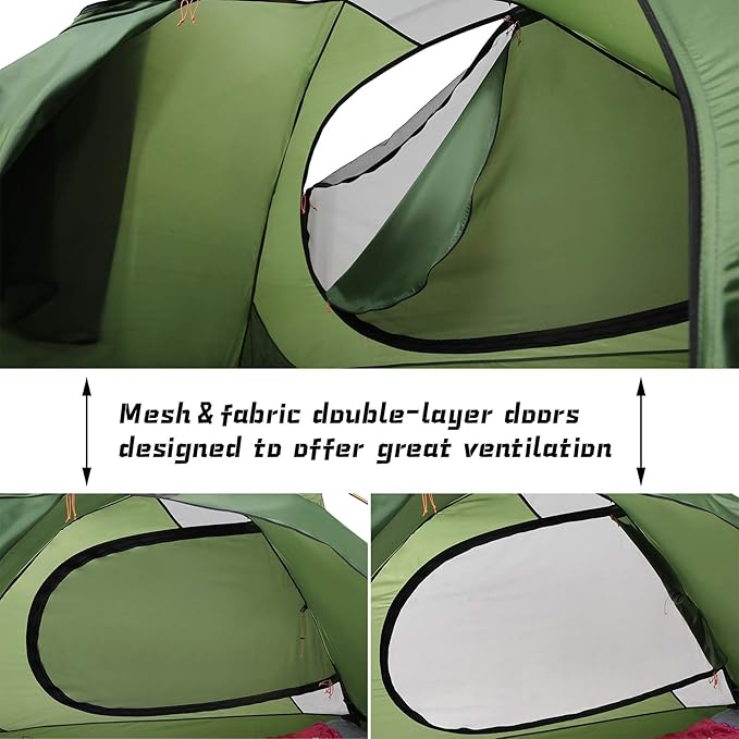 Clostnature Libra Lightweight Backpacking Tent - 1/2 Person 4 Season Ultralight Waterproof Camping Tent, Large Size Easy Setup Tent for Winter, Cold Weather, Family, Outdoor, Hiking and Mountaineering